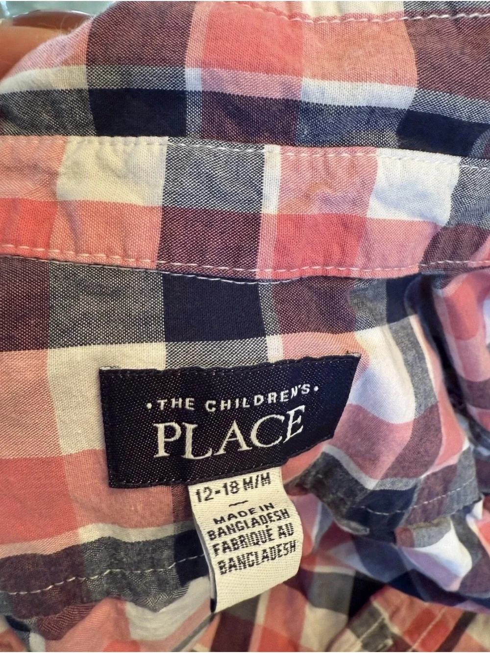 The Children's Place Pink, Navy & White,Janie &jack Plaid Button-Down Shirt